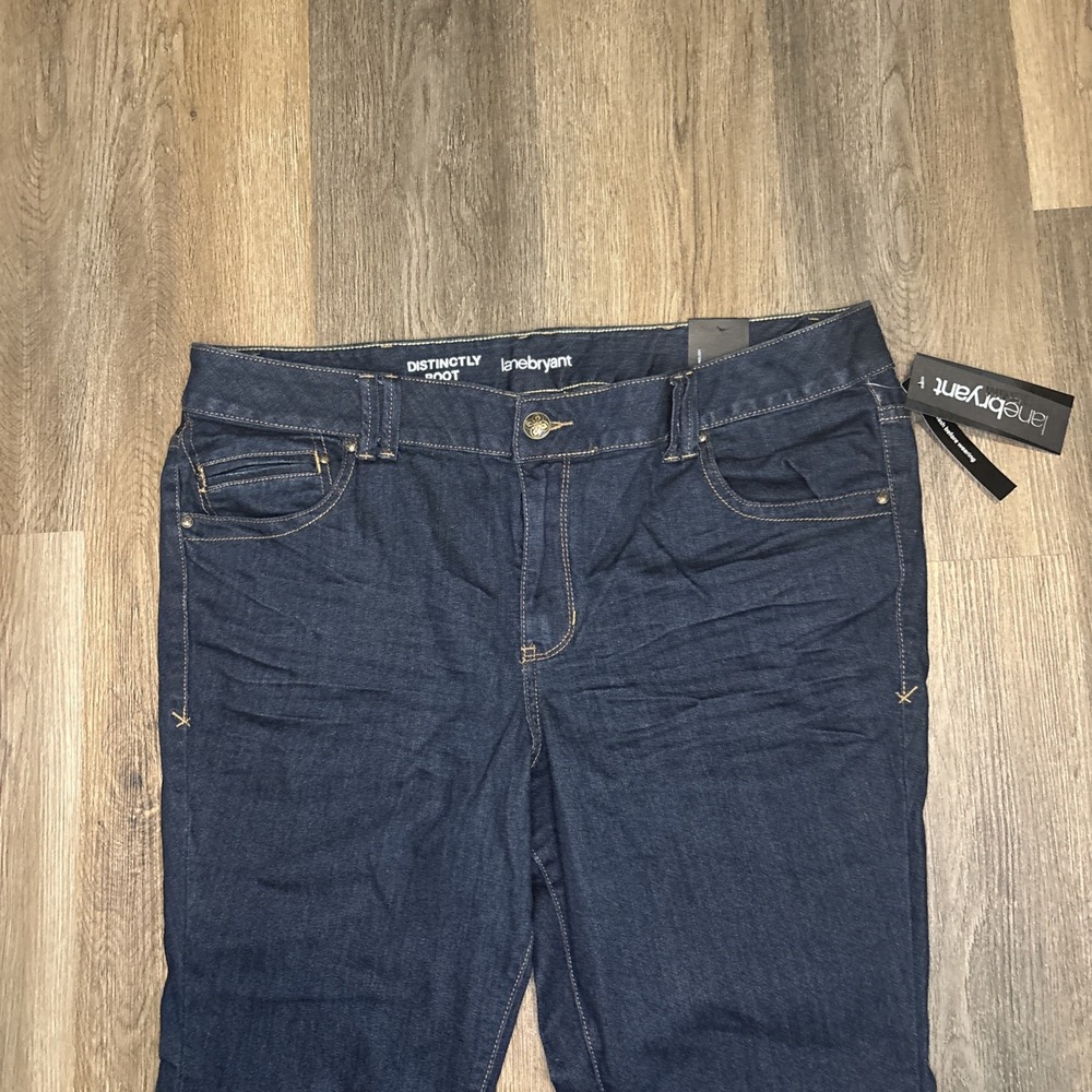 Lane Bryant Distinctly Boot Jeans Women's Size 22P Blue Stretch Dark Wash NWT - Picture 3 of 13